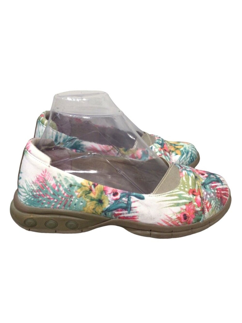 THERAFIT Floral Print Slip On Comfort Shoes 36 6.5 7 Fabric Non-Slip Flats